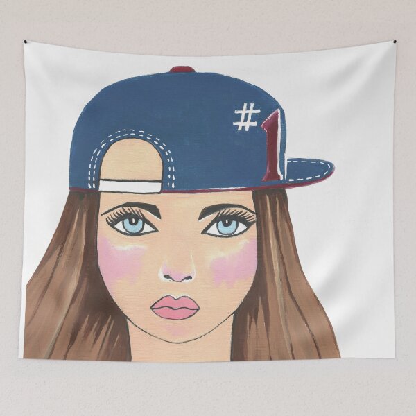 Item preview, Cute Sporty Girl With Ball Cap designed and sold by Sartoris Art.