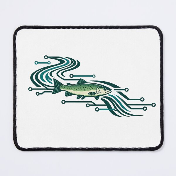 Item preview, Cyber Trout - Circuit Board River Fishing Design designed and sold by teemix.
