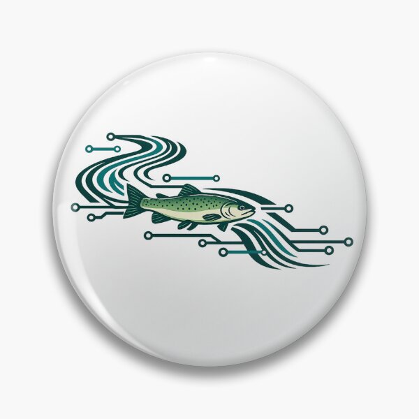 Item preview, Cyber Trout - Circuit Board River Fishing Design designed and sold by teemix.