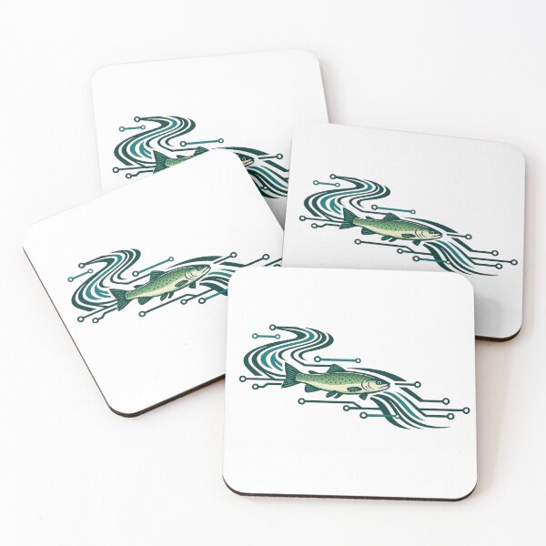 Item preview, Cyber Trout - Circuit Board River Fishing Design designed and sold by teemix.