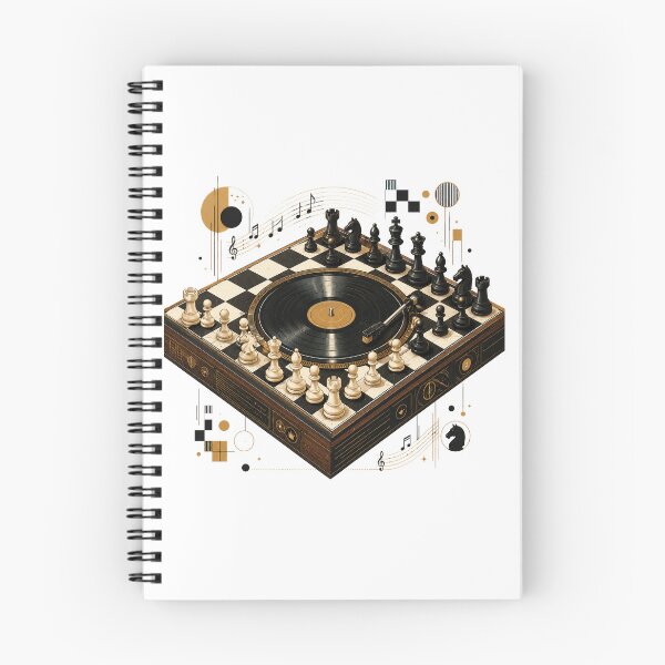 Item preview, Checkmate in Stereo | Vinyl Chess Mid-Century Modern Illustration designed and sold by Golden Era Studio.