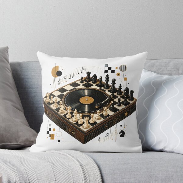 Item preview, Checkmate in Stereo | Vinyl Chess Mid-Century Modern Illustration designed and sold by Golden Era Studio.