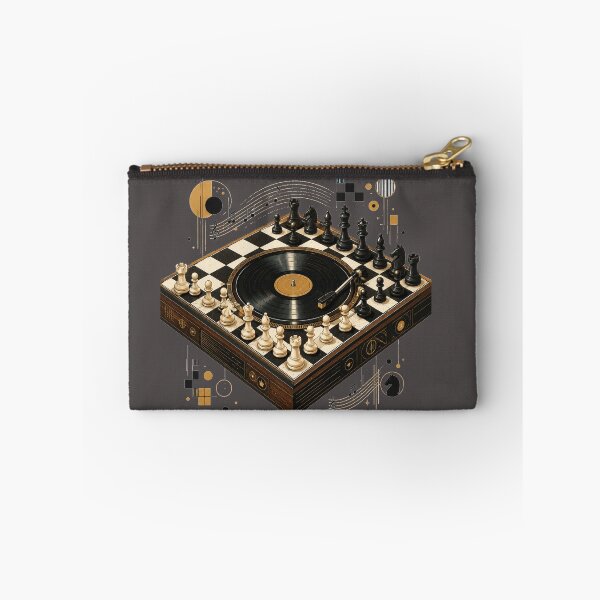Item preview, Checkmate in Stereo | Vinyl Chess Mid-Century Modern Illustration designed and sold by Golden Era Studio.