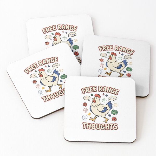 Item preview, Free Range Thoughts Folk Chicken designed and sold by GoofyShopp.