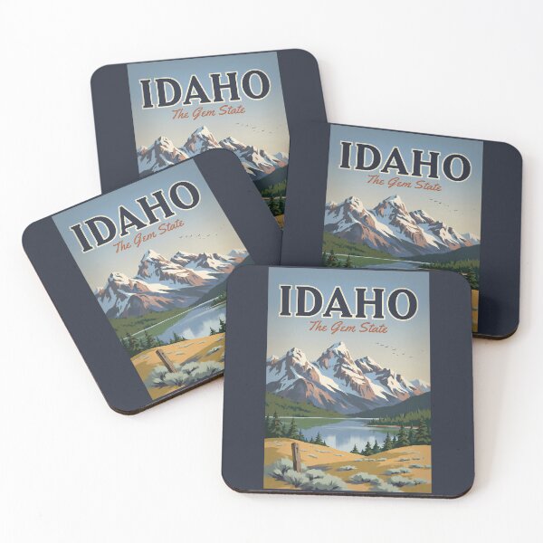 Item preview, Idaho Sawtooth Range Illustration Travel Art Vintage designed and sold by KrisSidDesigns.