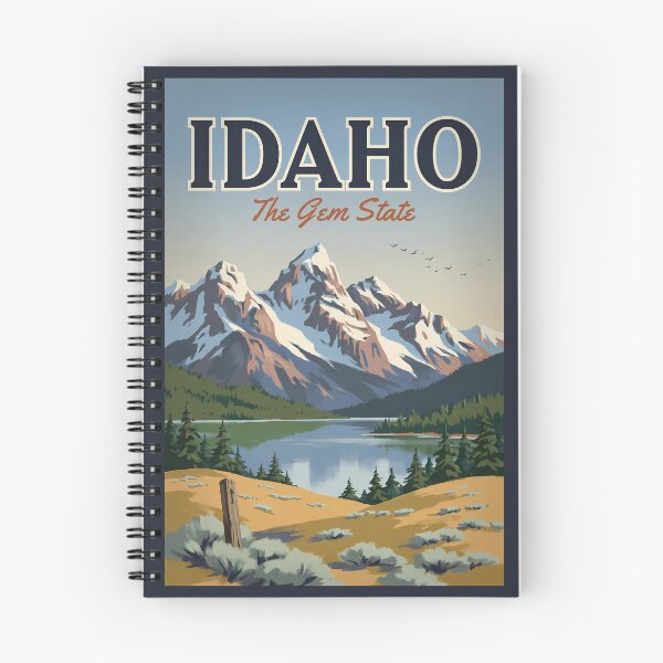 Item preview, Idaho Sawtooth Range Illustration Travel Art Vintage designed and sold by KrisSidDesigns.