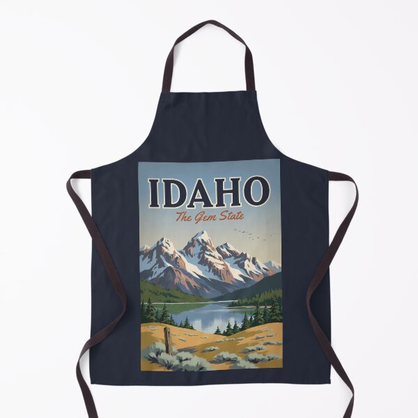 Item preview, Idaho Sawtooth Range Illustration Travel Art Vintage designed and sold by KrisSidDesigns.