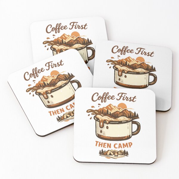 Item preview, Coffee First Then Camp Funny Camping Coffee Lover designed and sold by teemix.