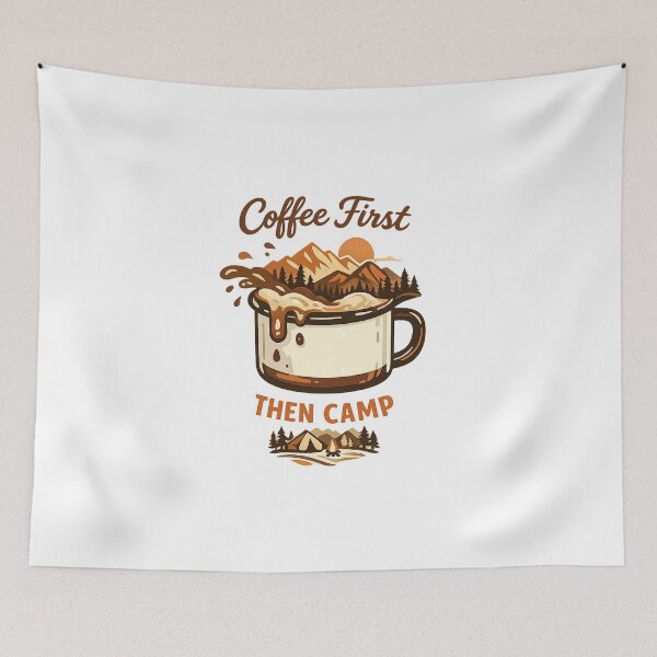 Item preview, Coffee First Then Camp Funny Camping Coffee Lover designed and sold by teemix.