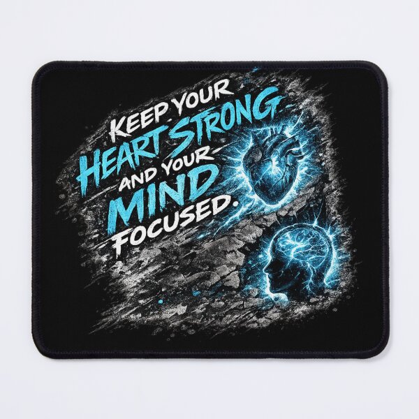 Item preview, Keep Your Heart Strong and Your Mind Focused – Inspirational Typography Design designed and sold by ArtisticHeart21.