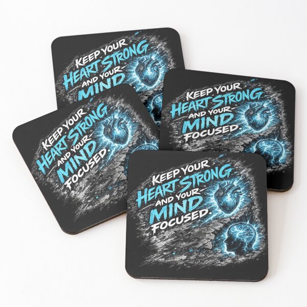Item preview, Keep Your Heart Strong and Your Mind Focused – Inspirational Typography Design designed and sold by ArtisticHeart21.