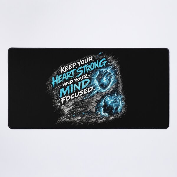 Item preview, Keep Your Heart Strong and Your Mind Focused – Inspirational Typography Design designed and sold by ArtisticHeart21.