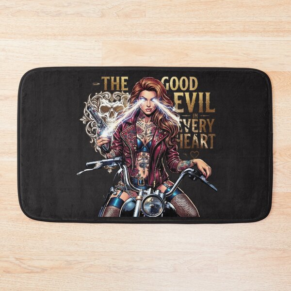 Item preview, Evil Heart Ink Biker Woman designed and sold by Voodoo Store Paranormal Collections.