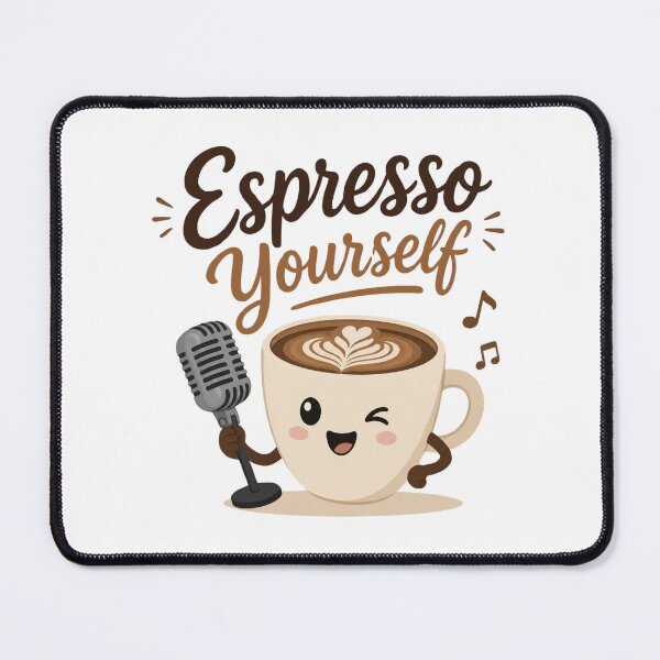 Item preview, Espresso Yourself Cute Singing Coffee Pun designed and sold by Cerys-GS.