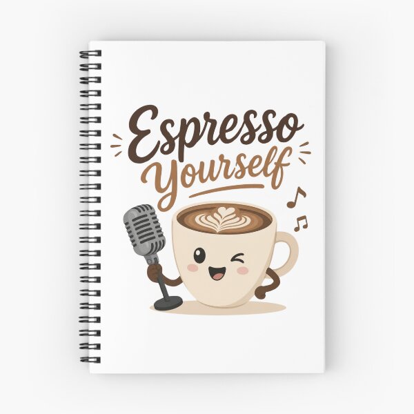 Item preview, Espresso Yourself Cute Singing Coffee Pun designed and sold by Cerys-GS.