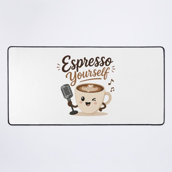 Item preview, Espresso Yourself Cute Singing Coffee Pun designed and sold by Cerys-GS.
