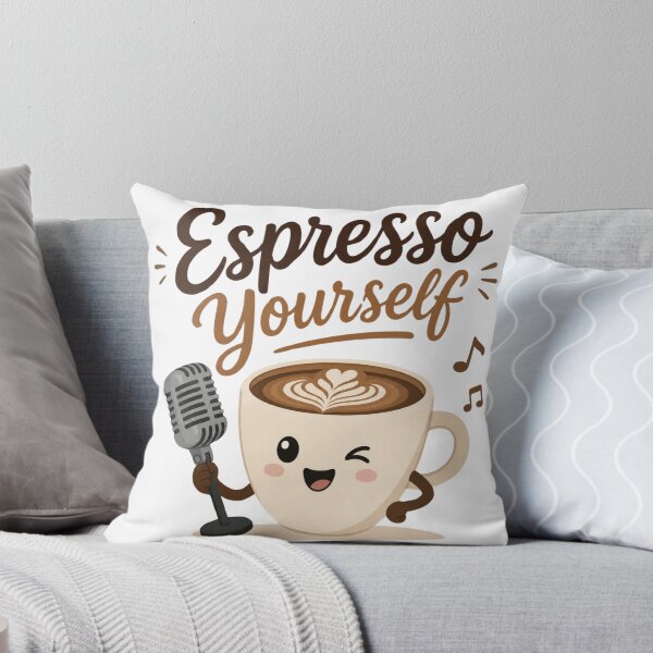 Item preview, Espresso Yourself Cute Singing Coffee Pun designed and sold by Cerys-GS.