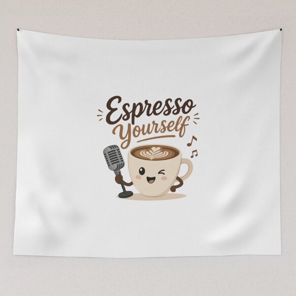 Item preview, Espresso Yourself Cute Singing Coffee Pun designed and sold by Cerys-GS.