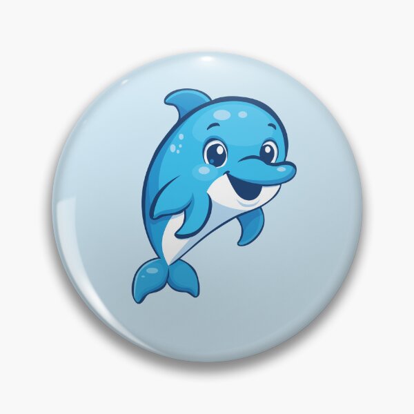 Item preview, Cute Blue Dolphin Cute Cartoon Sea Animal designed and sold by SolutionsArt.