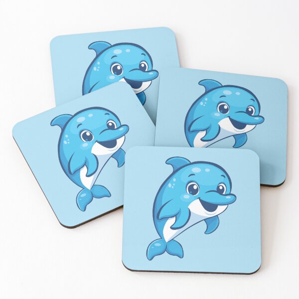 Item preview, Cute Blue Dolphin Cute Cartoon Sea Animal designed and sold by SolutionsArt.