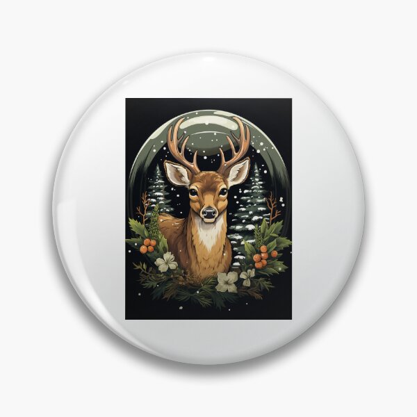 Item preview, Majestic Winter Deer in a Snow Globe Forest designed and sold by btujohnmarla14.