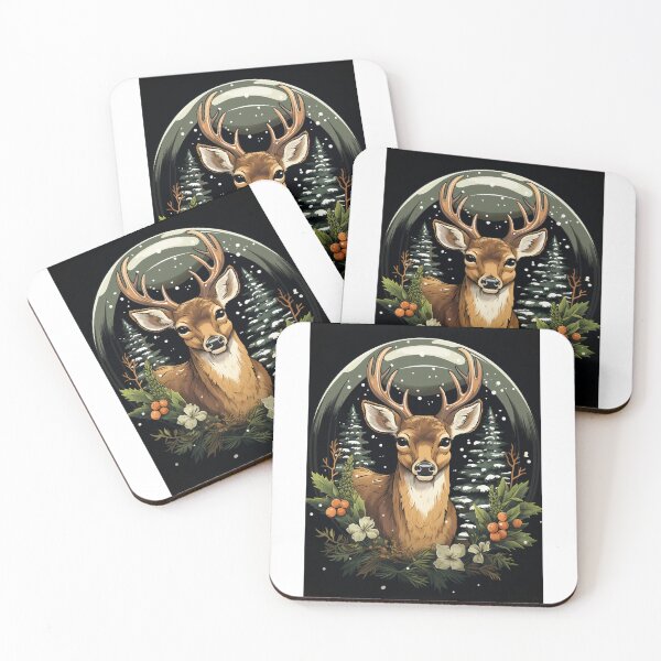 Item preview, Majestic Winter Deer in a Snow Globe Forest designed and sold by btujohnmarla14.