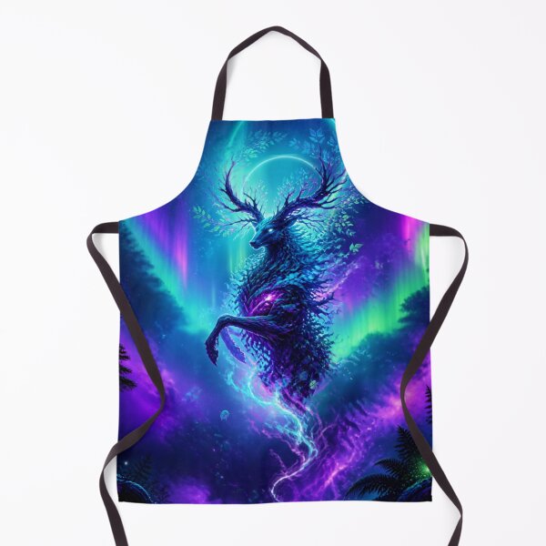 Item preview, Mystical Aurora Spirit Deer Fantasy Art – Neon Forest Stag Under the Northern Lights designed and sold by DervoTeck2767.