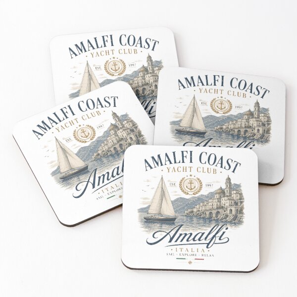 Item preview, Amalfi Coast Yacht Club Vintage Sailing Design | Italy Nautical Travel Poster designed and sold by Asfyi.