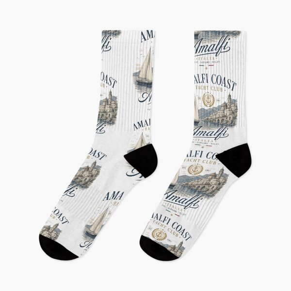 Item preview, Amalfi Coast Yacht Club Vintage Sailing Design | Italy Nautical Travel Poster designed and sold by Asfyi.