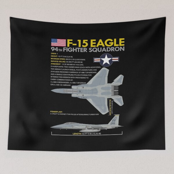 Item preview, F-15C Eagle Technical Specifications | 94th Fighter Squadron USAF Blueprint designed and sold by Magazine Combate.
