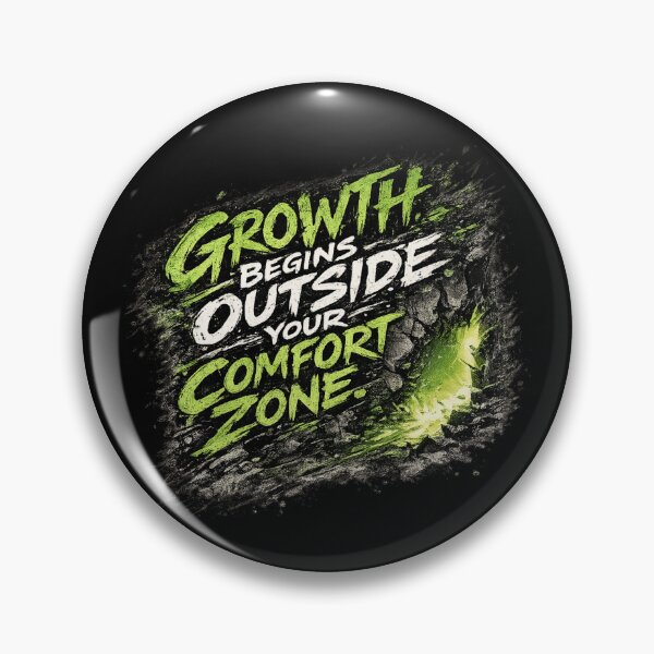 Item preview, Growth Begins Outside Your Comfort Zone – Motivational Typography Design designed and sold by ArtisticHeart21.