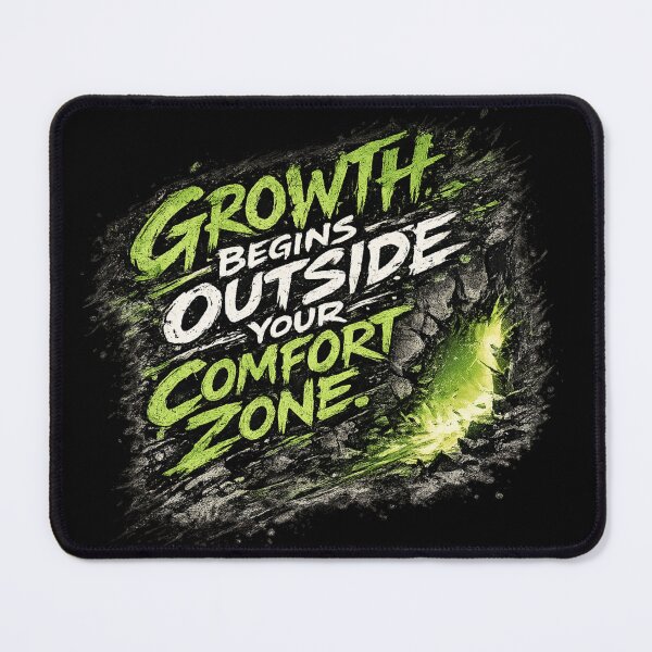 Item preview, Growth Begins Outside Your Comfort Zone – Motivational Typography Design designed and sold by ArtisticHeart21.