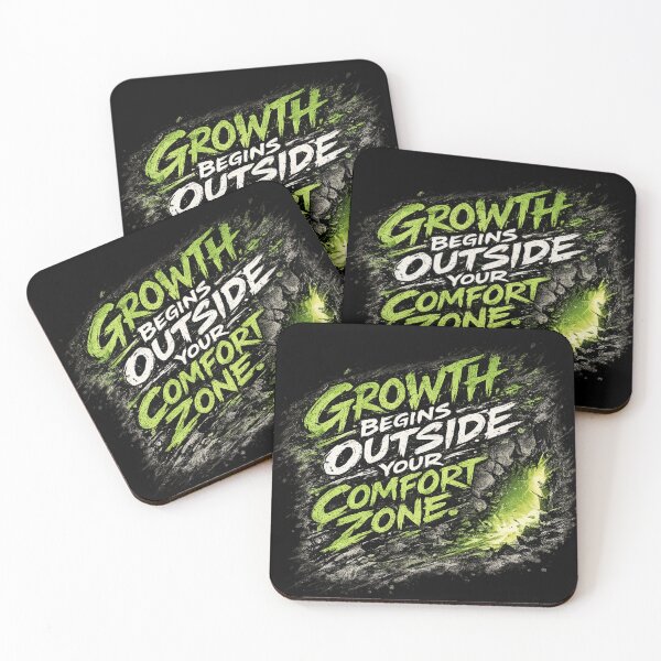 Item preview, Growth Begins Outside Your Comfort Zone – Motivational Typography Design designed and sold by ArtisticHeart21.