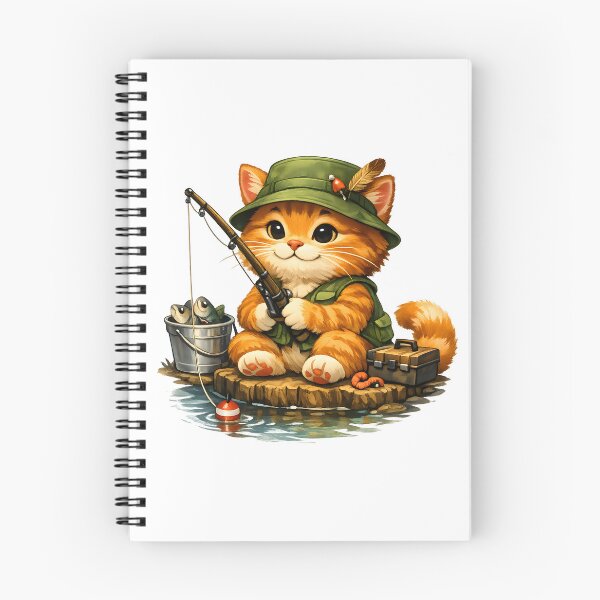 Item preview, Cute Orange Cat Fishing by the Lake designed and sold by builtforyou.
