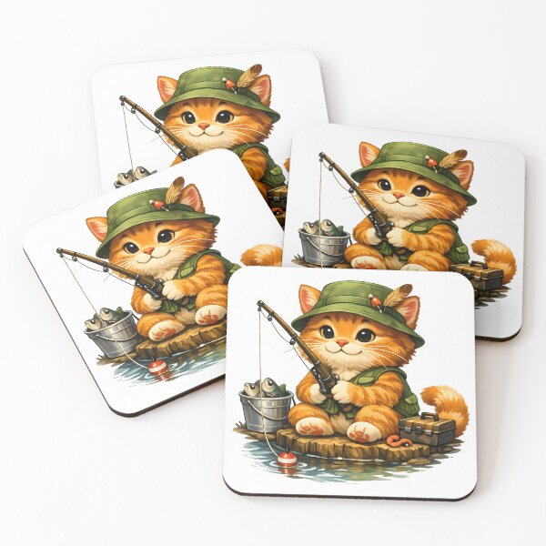 Item preview, Cute Orange Cat Fishing by the Lake designed and sold by builtforyou.