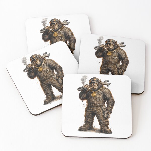 Item preview, Garage Gorilla Mechanic – Fierce 3D Cartoon Monkey with Wrench designed and sold by AlexLineArt.