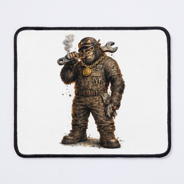Item preview, Garage Gorilla Mechanic – Fierce 3D Cartoon Monkey with Wrench designed and sold by AlexLineArt.