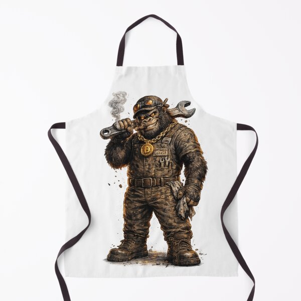 Item preview, Garage Gorilla Mechanic – Fierce 3D Cartoon Monkey with Wrench designed and sold by AlexLineArt.