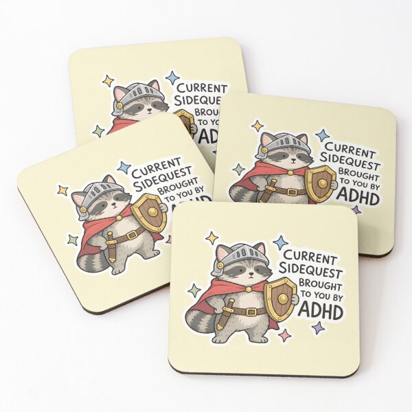 Item preview, Current Side Quest Brought To You By ADHD - Funny Raccoon ADHD designed and sold by thecatcouch.