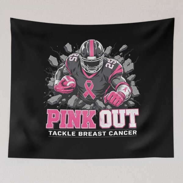 Item preview, Pink Out Tackle Breast Cancer Football Aware Men Boys Kids designed and sold by clothesy7.