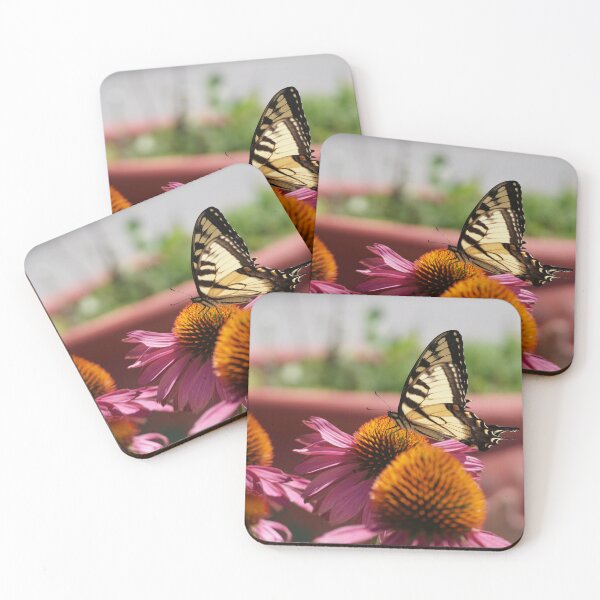 Item preview, swallowtail butterfly on coneflower designed and sold by distracted.