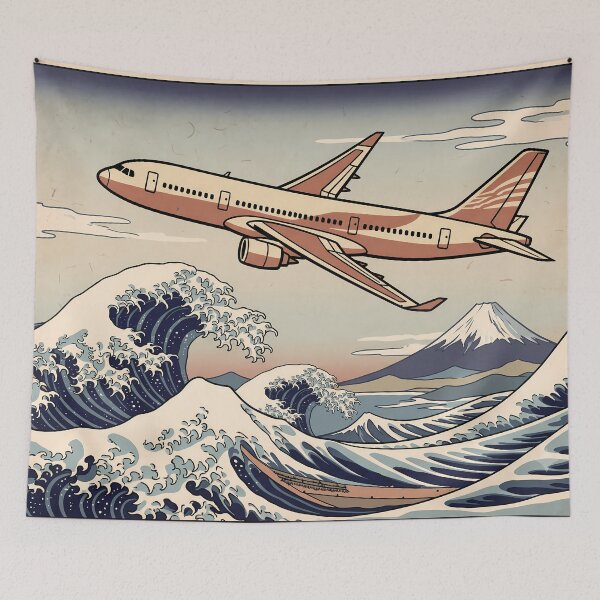 Item preview, Great Wave Mount Fuji Airplane designed and sold by Design-Illusi0n.