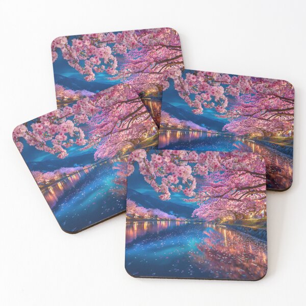 Item preview, Stunning Cherry Blossom Reflection at Night designed and sold by Artessie.