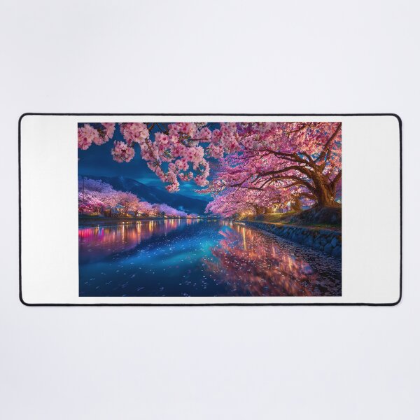 Item preview, Stunning Cherry Blossom Reflection at Night designed and sold by Artessie.
