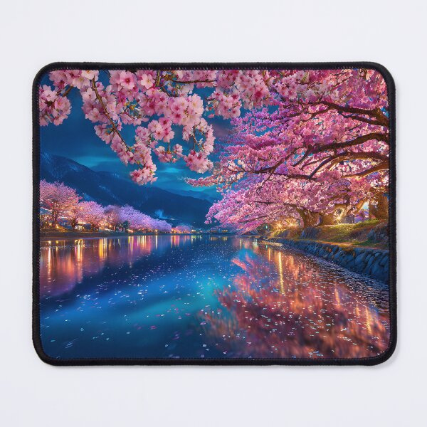 Item preview, Stunning Cherry Blossom Reflection at Night designed and sold by Artessie.