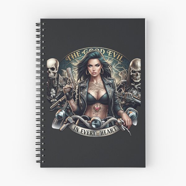 Item preview, Evil Pistol Tattooed Biker Woman designed and sold by Voodoo Store Paranormal Collections.