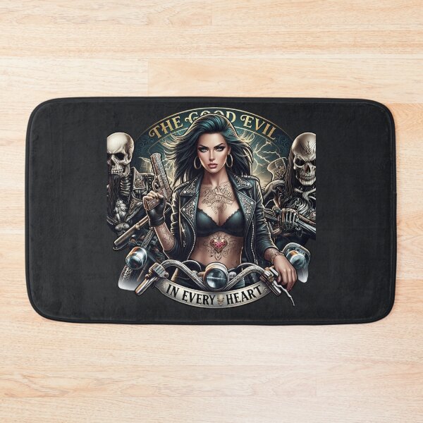 Item preview, Evil Pistol Tattooed Biker Woman designed and sold by Voodoo Store Paranormal Collections.
