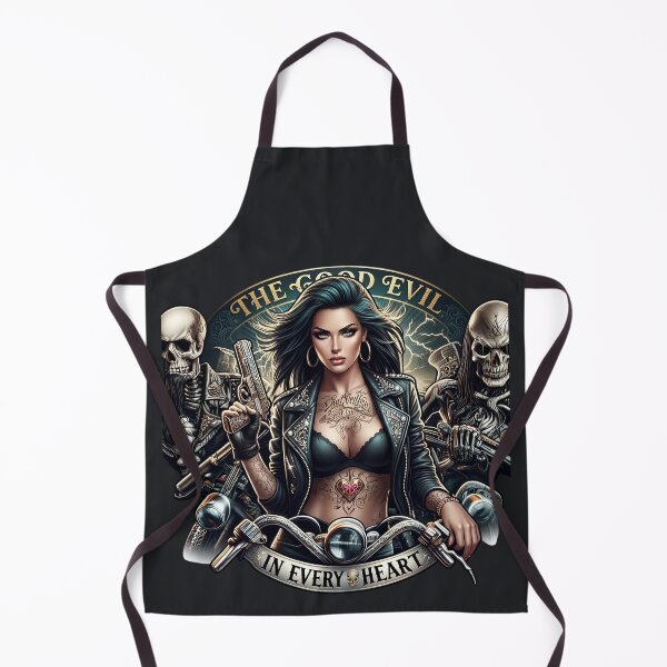 Item preview, Evil Pistol Tattooed Biker Woman designed and sold by Voodoo Store Paranormal Collections.