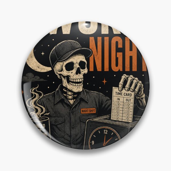 Item preview, I Work Nights Skeleton Coffee Graphic | Vintage Night Shift Worker Streetwear | Gothic Urban Skeleton Tee designed and sold by warlistop.