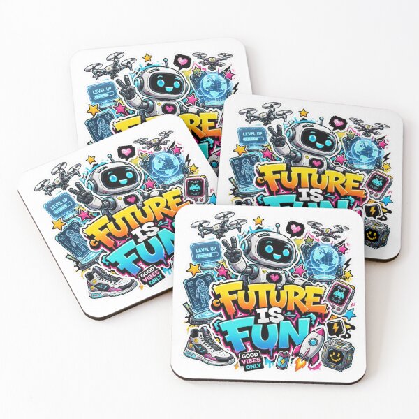 Item preview, FUTURE IS FUN Graffiti Robot Sticker PNG | Cute AI Robot Sci-Fi Vinyl Decal | Futuristic Tech Aesthetic for Laptop, Journal & Water Bottle designed and sold by Stylestickers55.